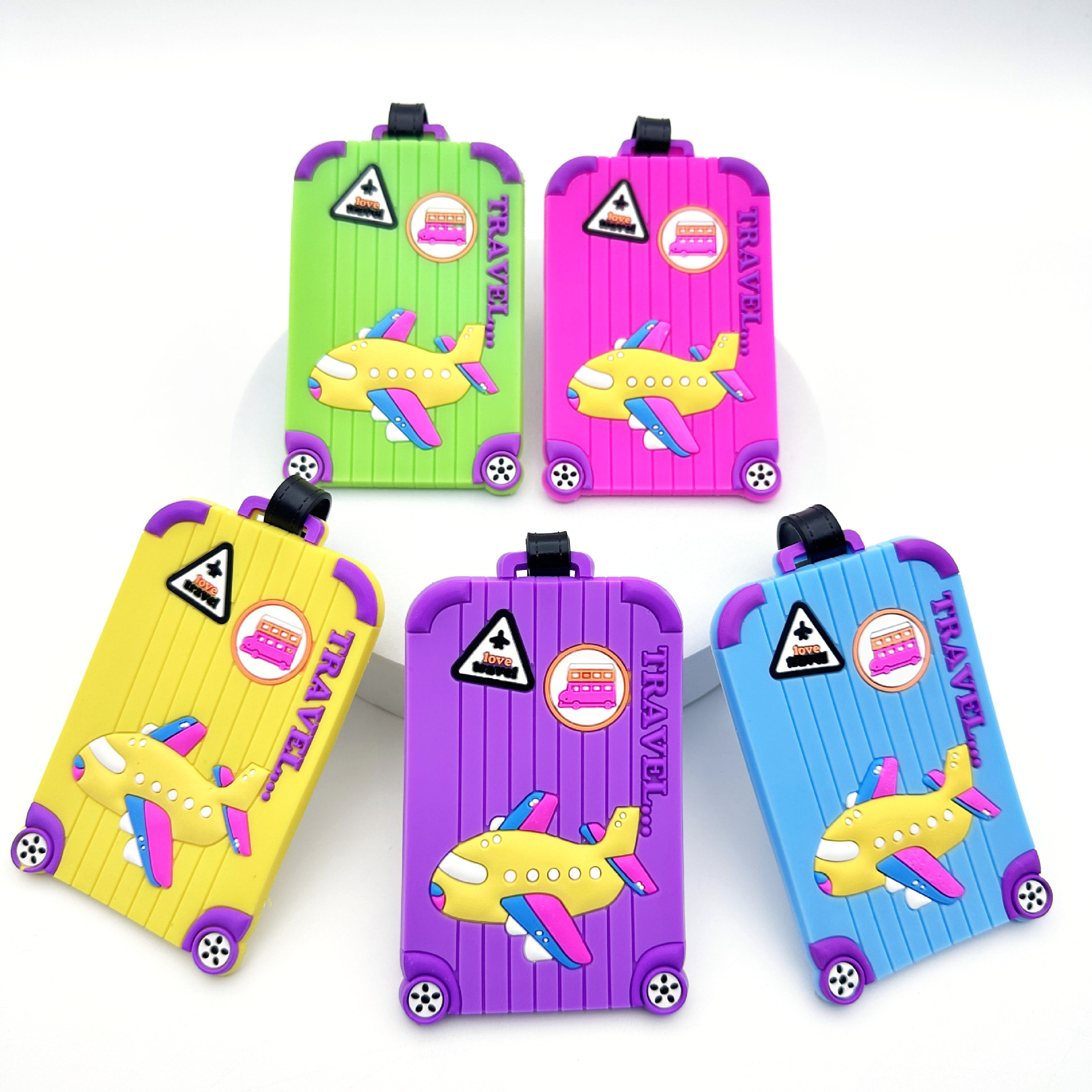 Travel Accessories On Plane - Soft PVC Luggage Tags Plane Pattern