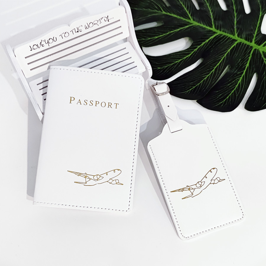 Travel Accessories On Plane - 2PCS/Set Aircraft Passport Cover Luggage Tag