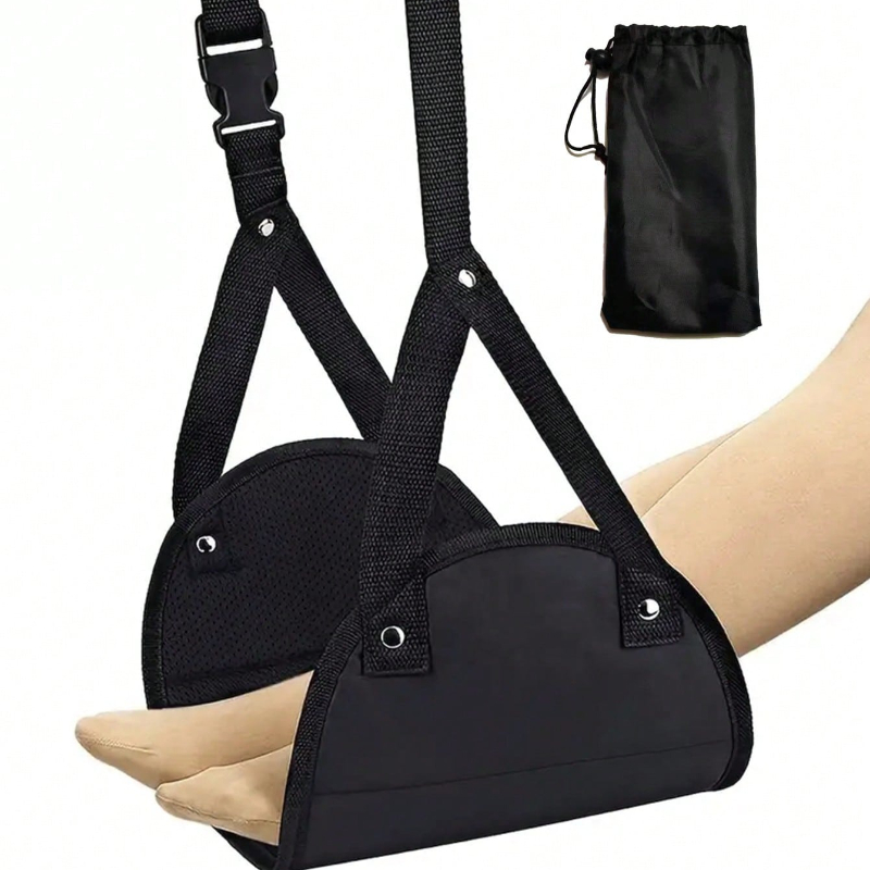 Travel Accessories On Plane - Portable Adjustable Footrest Hammock for Airplane