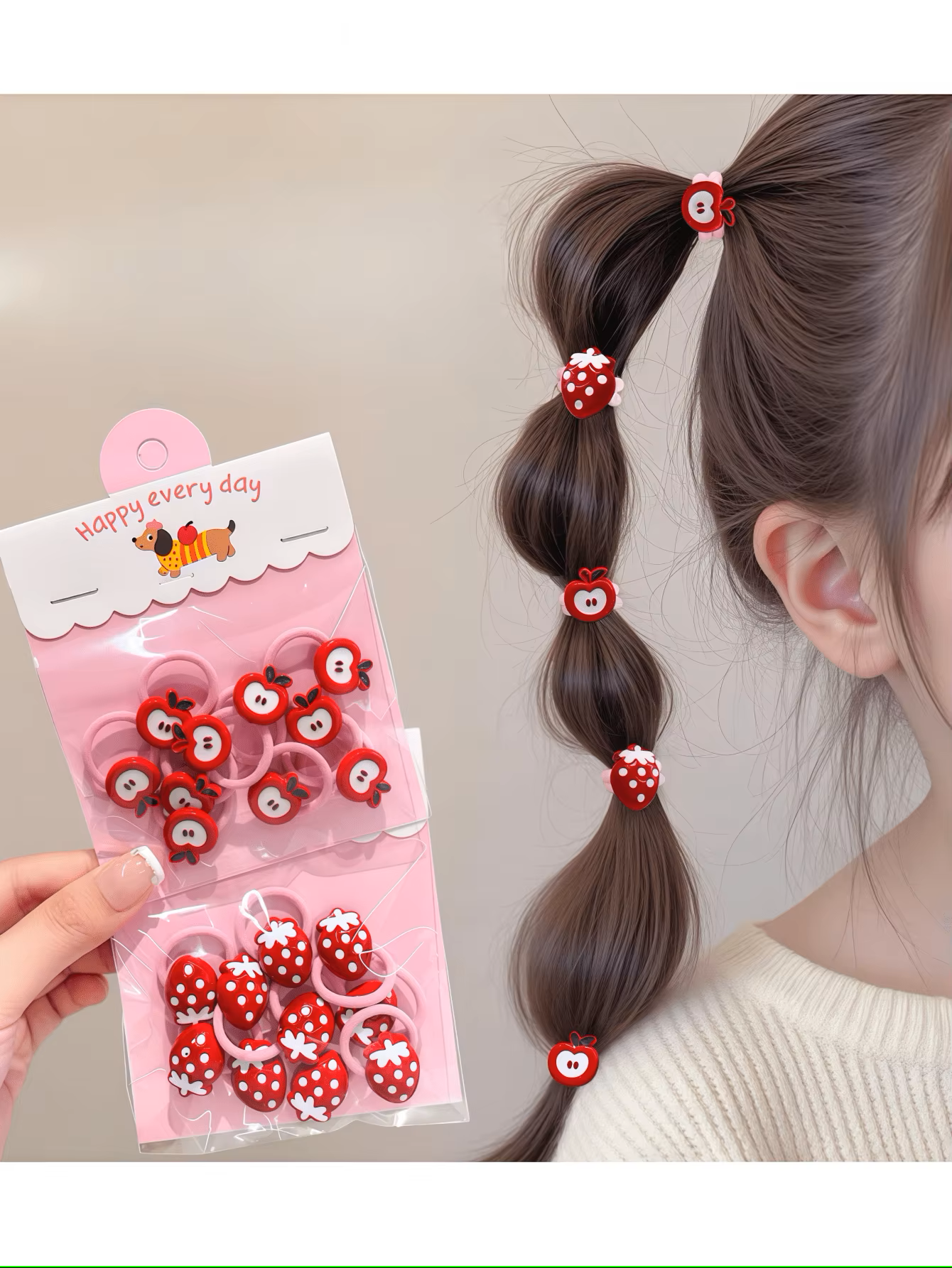Travel Accessories Apple - 10/20pc Cute Strawberry & Apple Hair