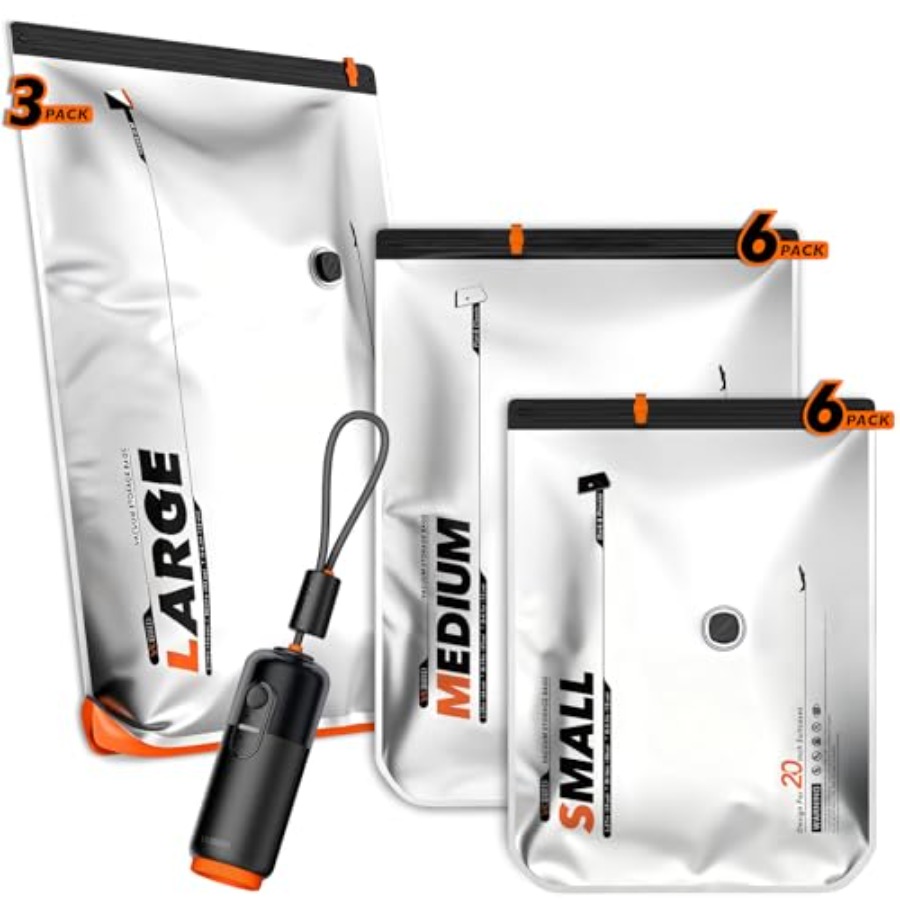 Compression Bag Vacuum - VacEase Ultra 15 Pack Vacuum Bags