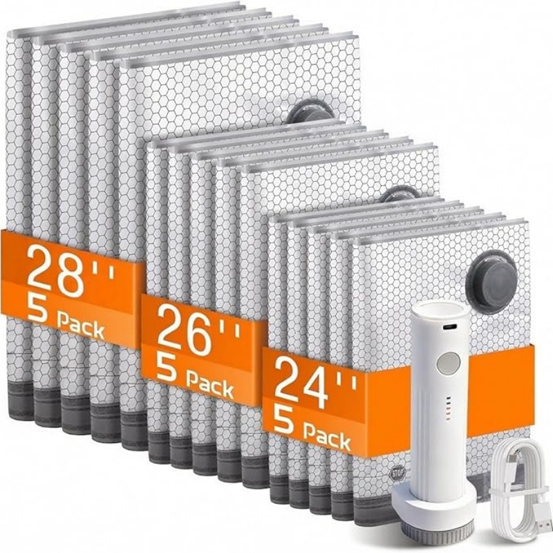 Compression Bag Vacuum - 15-Pack Travel Vacuum Storage Bags with