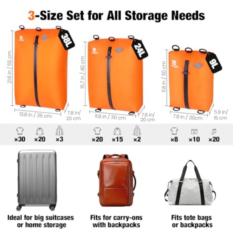 Travel vacuum bags set: reusab – Compression Bag Vacuum Bewertung und Preis