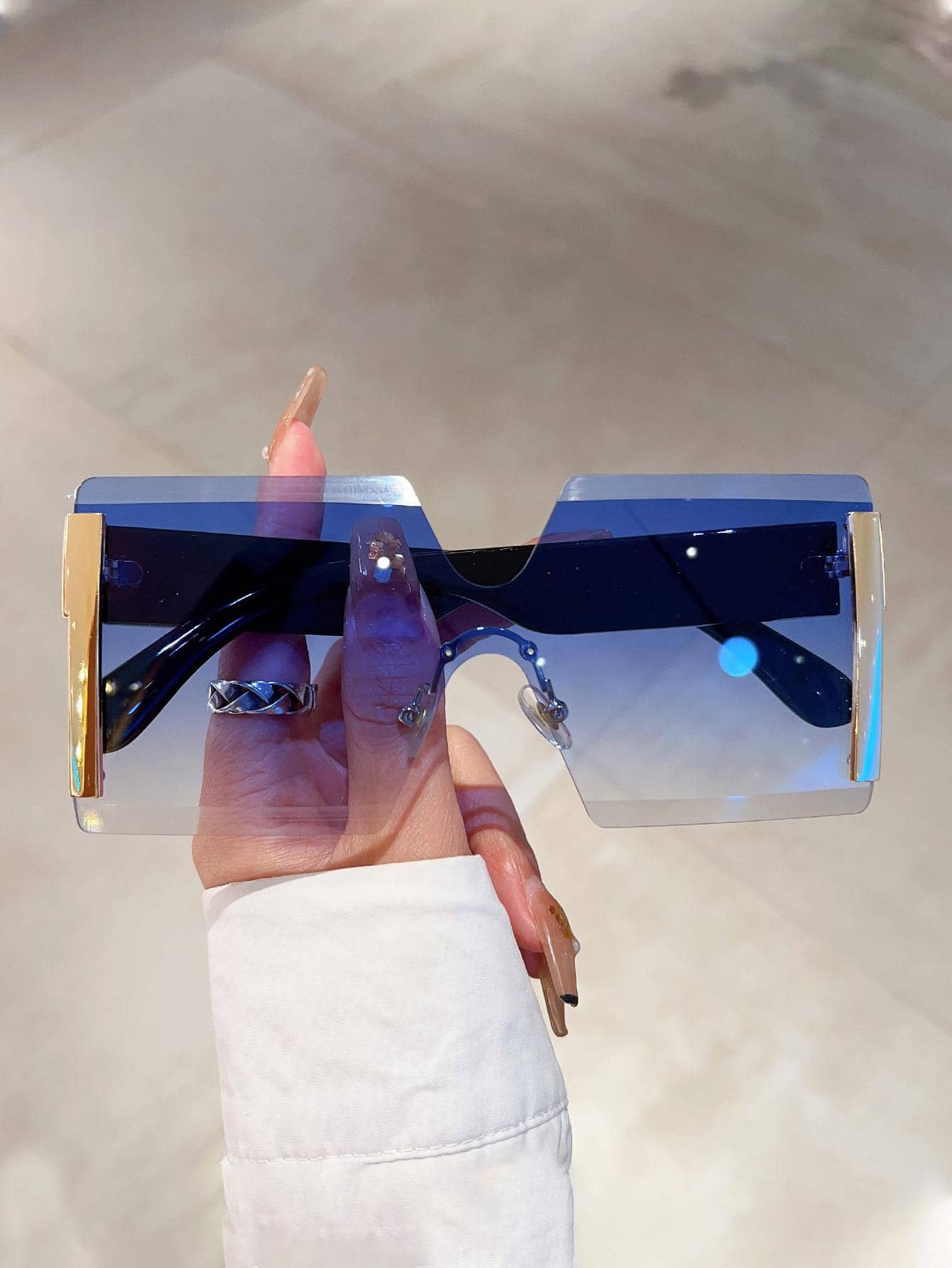 Ombre Gradient Rimless Square  – Travel Accessories Unisex Bewertung und Preis