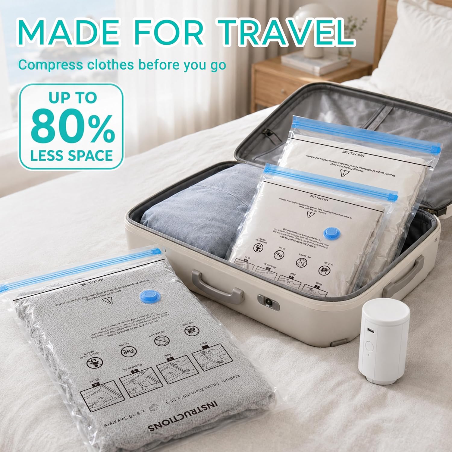 Travel Vacuum Bags with Pump,  – Compression Bag Vacuum Bewertung und Preis