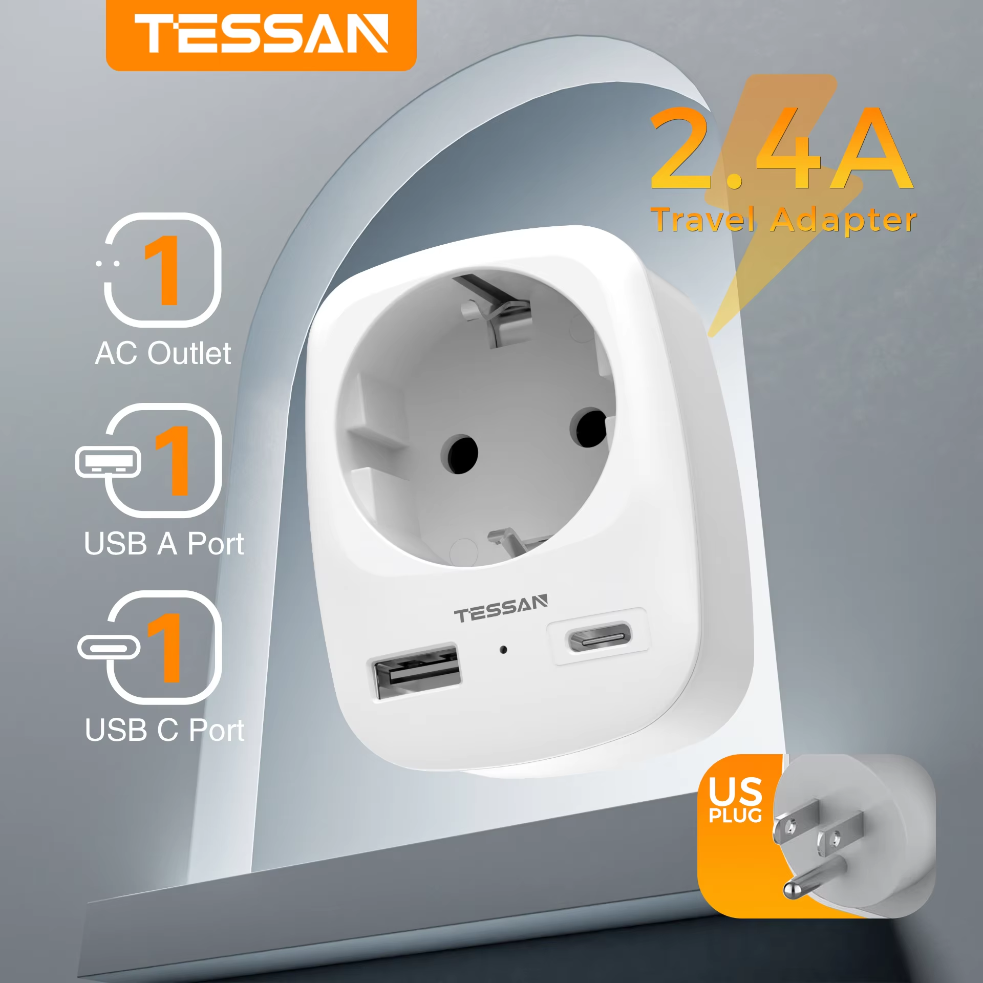TESSAN Travel Adapter EU To US – Travel Accessories Canada Bewertung und Preis