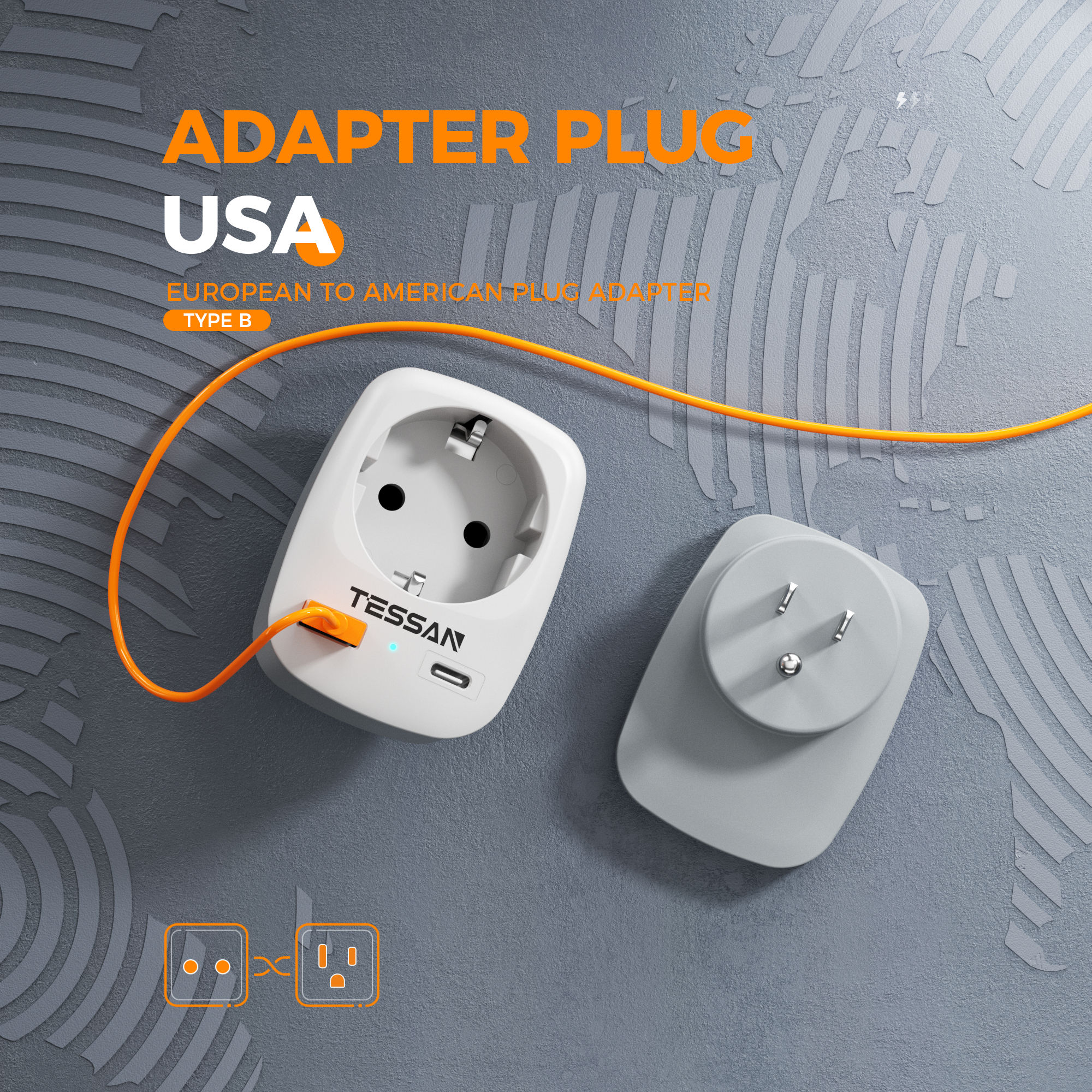 TESSAN Travel Adapter EU To US – Travel Accessories Canada Bewertung und Preis