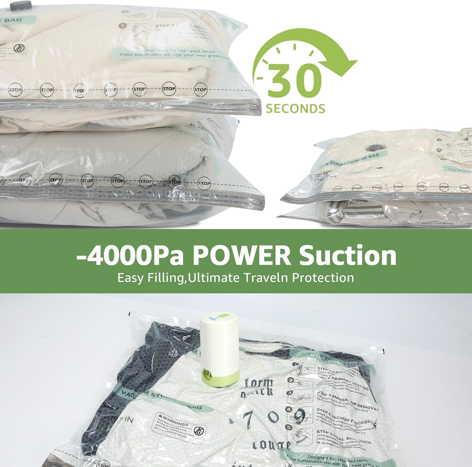 12 Packs Vacuum Bags for Trave – Compression Bag Vacuum Bewertung und Preis