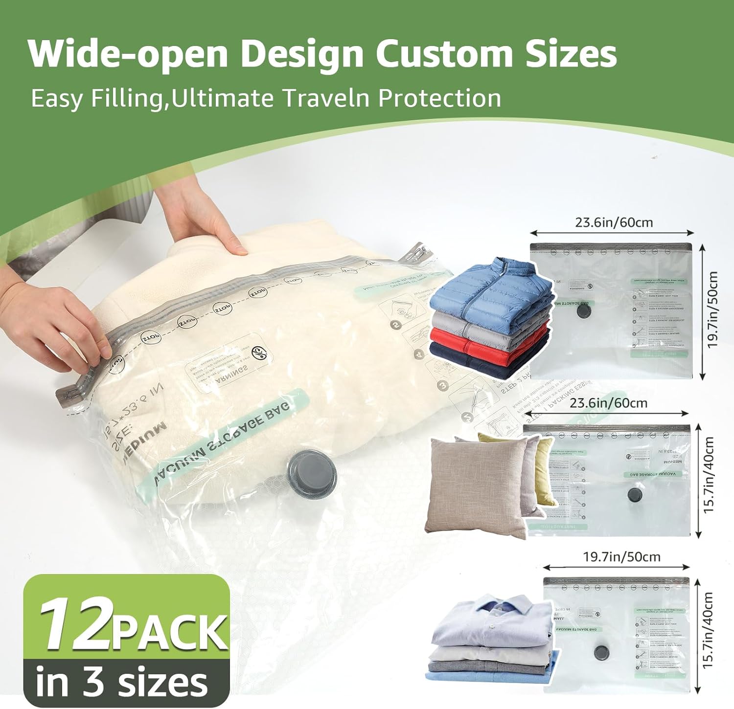 12 Packs Vacuum Bags for Trave – Compression Bag Vacuum Bewertung und Preis