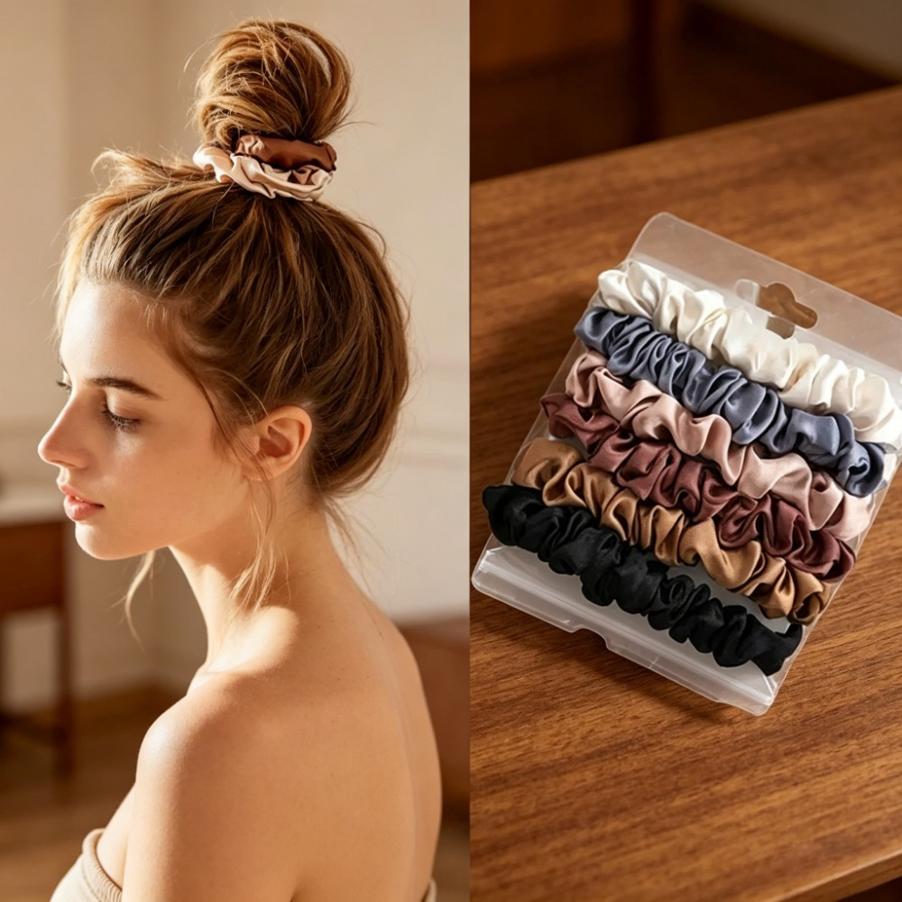 6Pcs Soft Satin Hair Scrunchie – Travel Accessories For Girls Bewertung und Preis