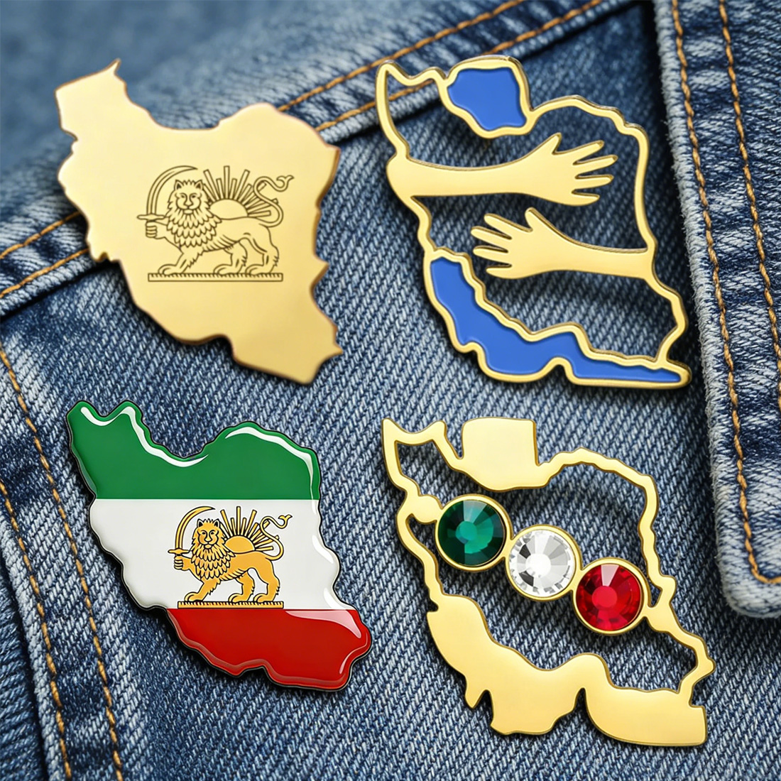 Dawapara Iran Map Shape Brooch – Travel Accessories In Bulk Bewertung und Preis