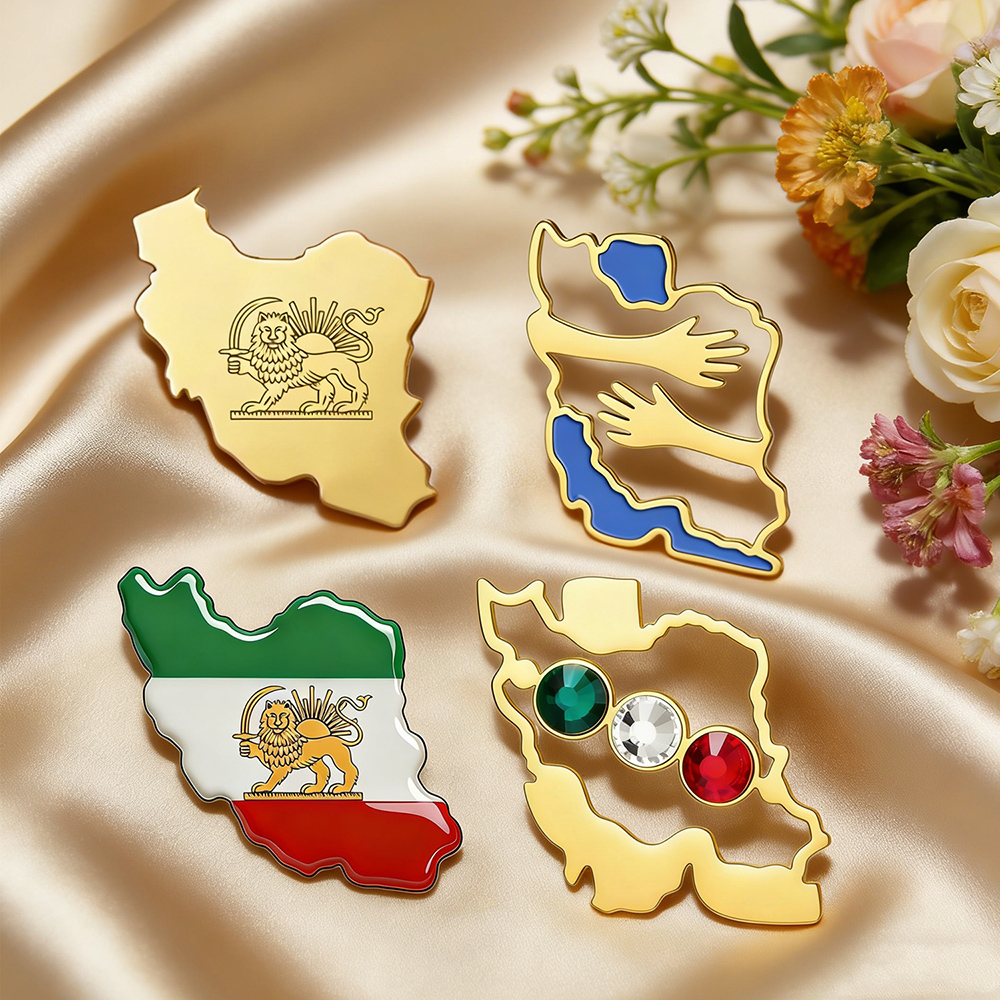 Dawapara Iran Map Shape Brooch – Travel Accessories In Bulk Bewertung und Preis