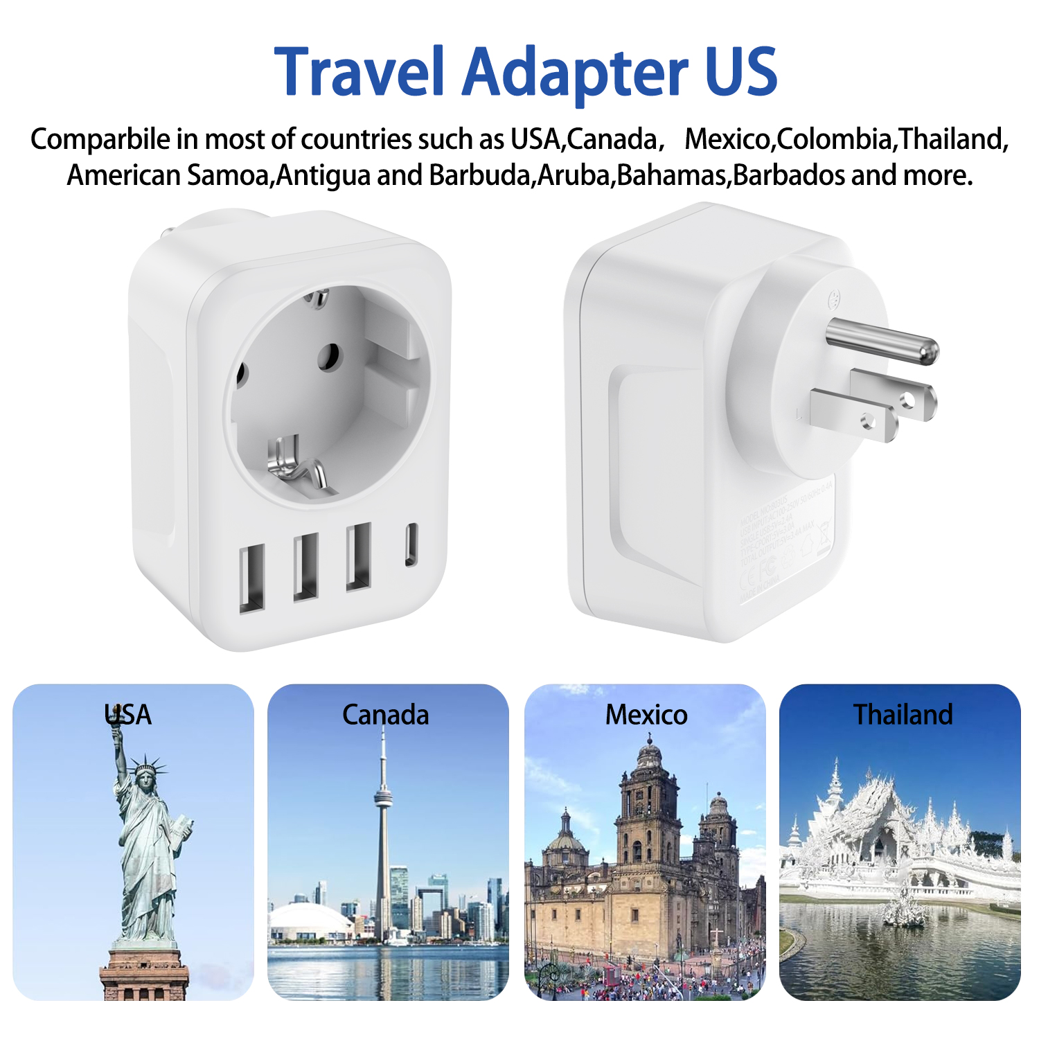 Travel Adapter USA Adapter Eur – Travel Accessories Canada Bewertung und Preis